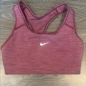 Nike burgundy Racerback Sports Bra with Moisture-Wicking Fabric